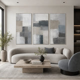 Slate Whisper abstract oil painting, hand-painted on canvas