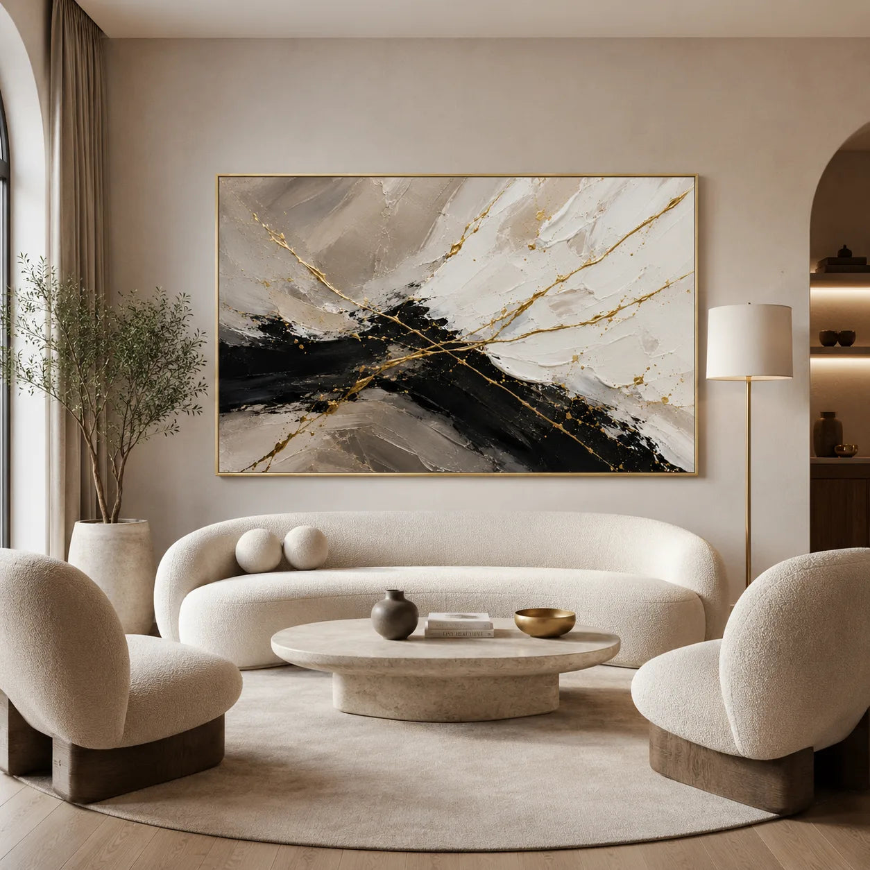 Midnight Gild - hand-painted landscape oil painting on canvas by Realoilart