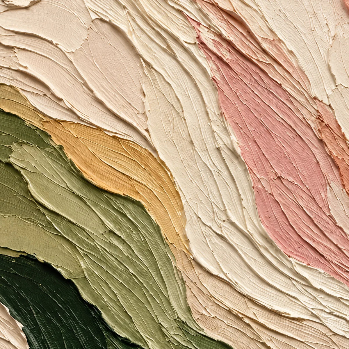 Layered Fault - hand-painted landscape oil painting on canvas detail 6 by Realoilart