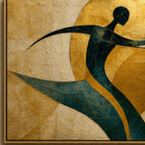 Golden Waltz abstract oil painting, hand-painted on canvas