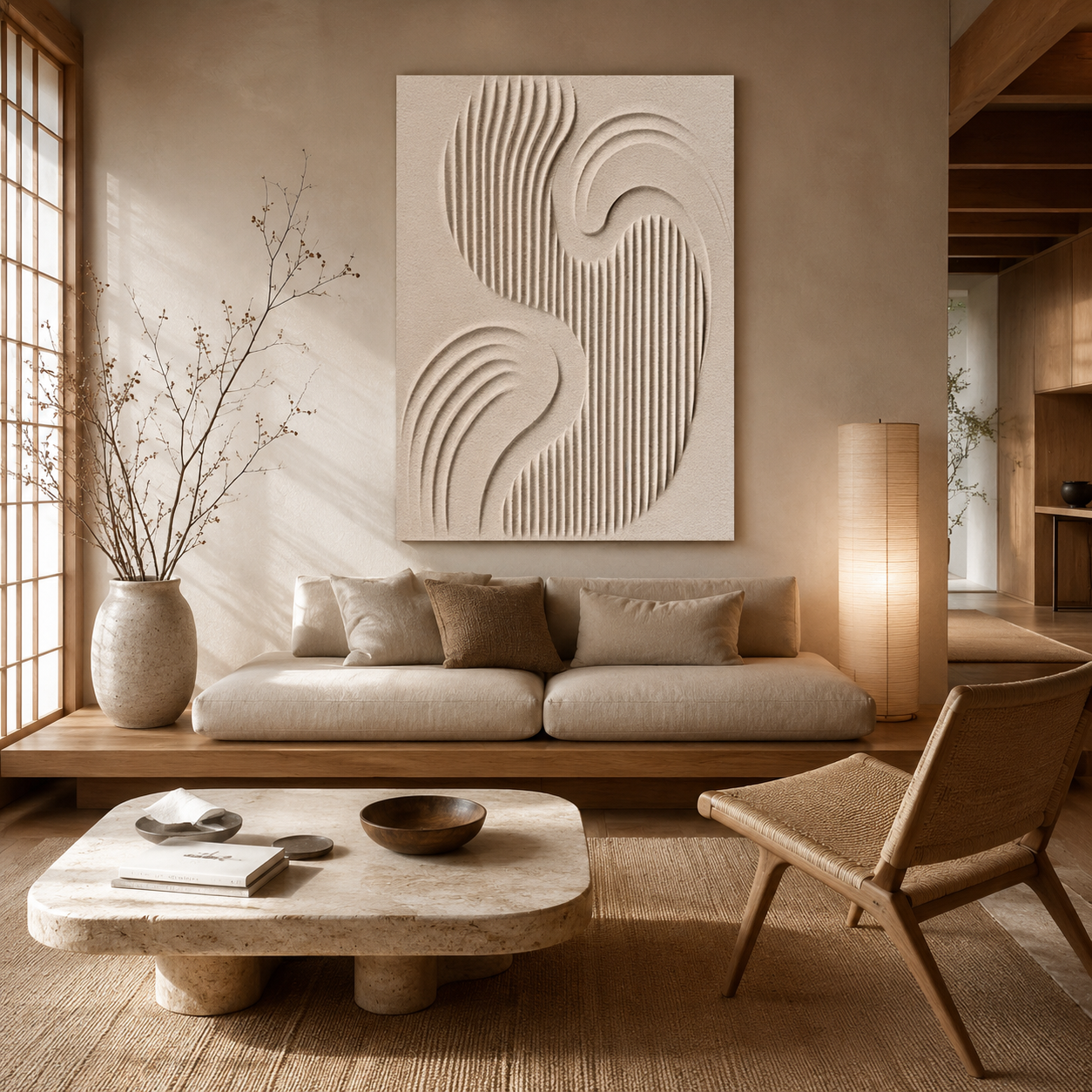 Sculpted Flow - hand-painted abstract oil painting on canvas by Realoilart