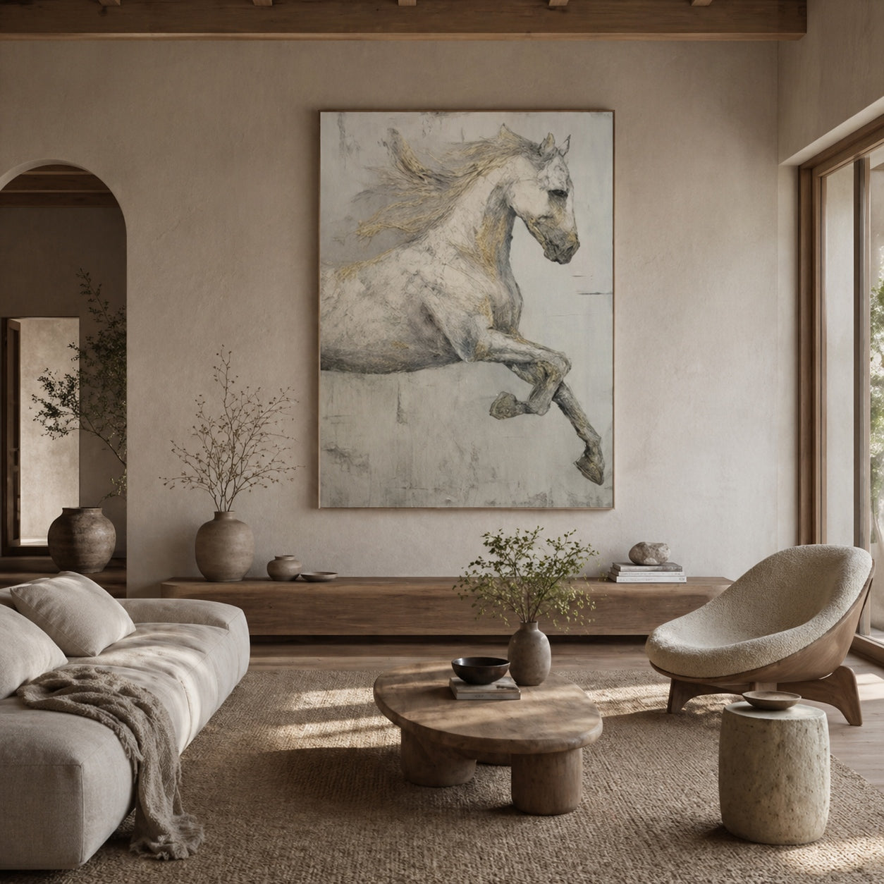 Spirit in Motion - hand-painted horse oil painting on canvas by Realoilart