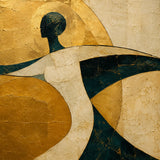 Golden Waltz abstract oil painting, hand-painted on canvas