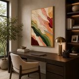 Earthen Strata abstract oil painting, hand-painted on canvas