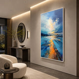 Tidal Glow abstract oil painting, hand-painted on canvas