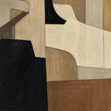Umber Mosaic abstract oil painting, hand-painted on canvas