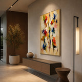 Vivid Flourish abstract oil painting, hand-painted on canvas