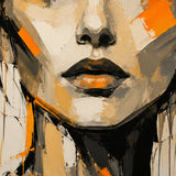 Amber Gaze abstract oil painting, hand-painted on canvas