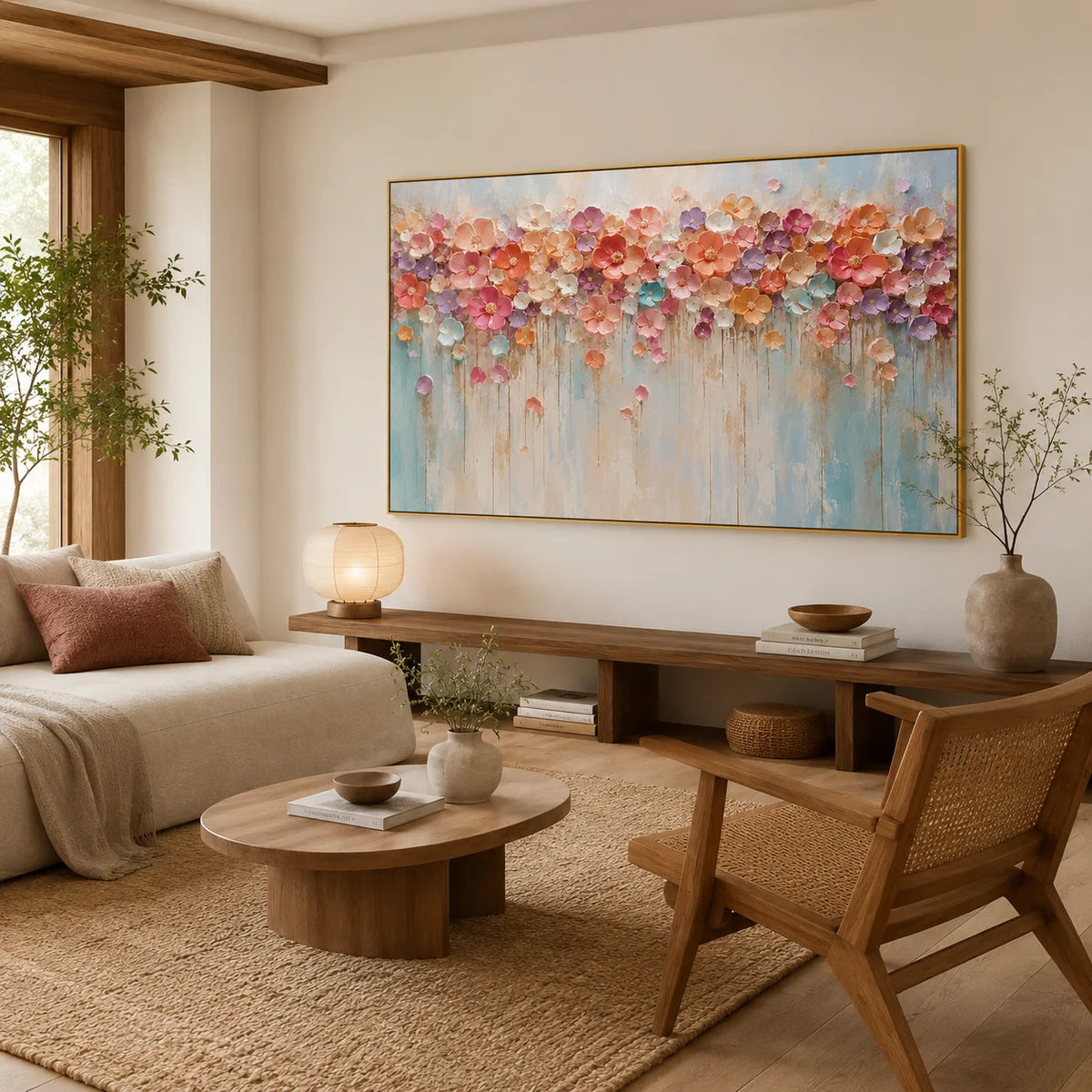 Petal Horizon - hand-painted floral oil painting on canvas detail 5 by Realoilart