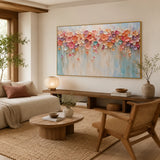 Blossom Cascade abstract oil painting, hand-painted on canvas