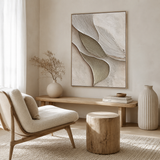 Sculpted Leaves — hand-painted oil painting on canvas