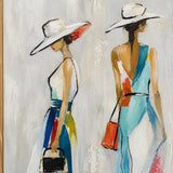 Riviera Belles abstract oil painting, hand-painted on canvas