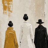 Amber Promenade abstract oil painting, hand-painted on canvas