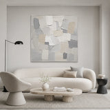 Pale Quarry abstract oil painting, hand-painted on canvas