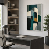 Verdigris Cadence abstract oil painting, hand-painted on canvas