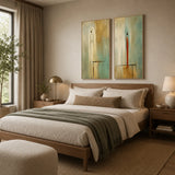 Quiet Sentinels abstract oil painting, hand-painted on canvas