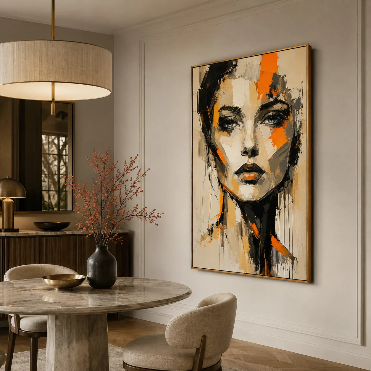Incandescence - hand-painted portrait oil painting on canvas detail 2 by Realoilart
