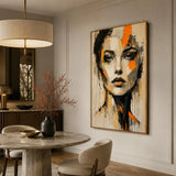 Amber Gaze abstract oil painting, hand-painted on canvas