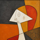 Sienna Silhouette abstract oil painting, hand-painted on canvas
