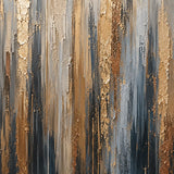 Gilded Rain abstract oil painting, hand-painted on canvas