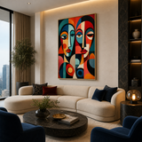 Cubist Reverie - hand-painted oil painting on canvas by Realoilart