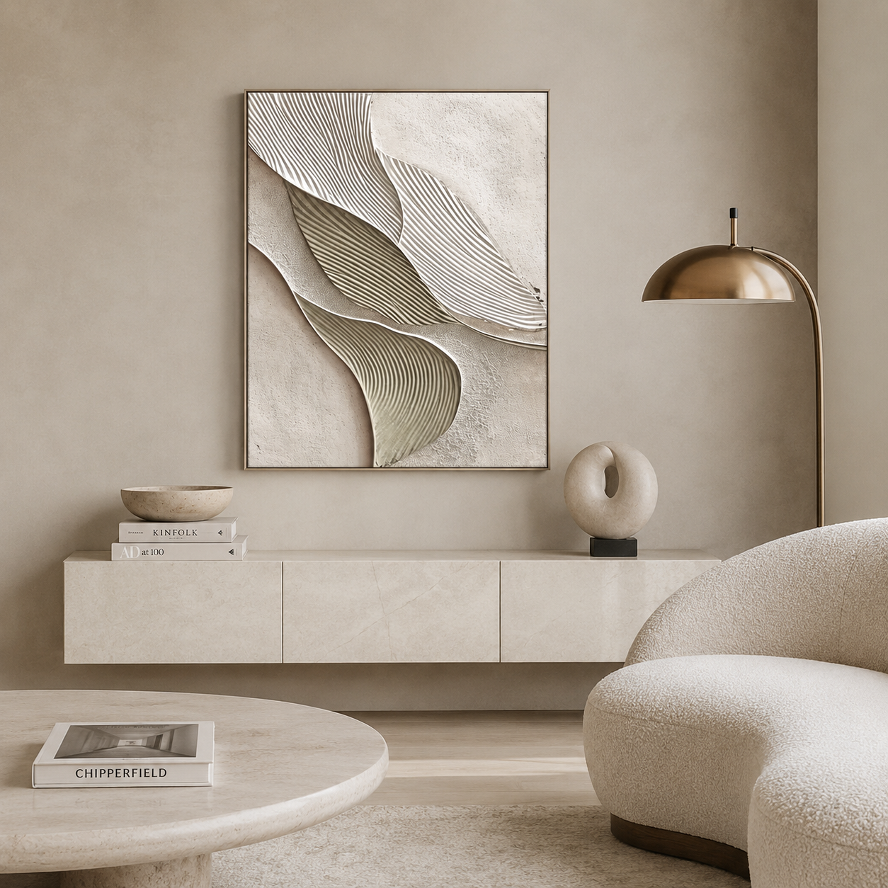 Sculpted Leaves - hand-painted floral oil painting on canvas detail 2 by Realoilart