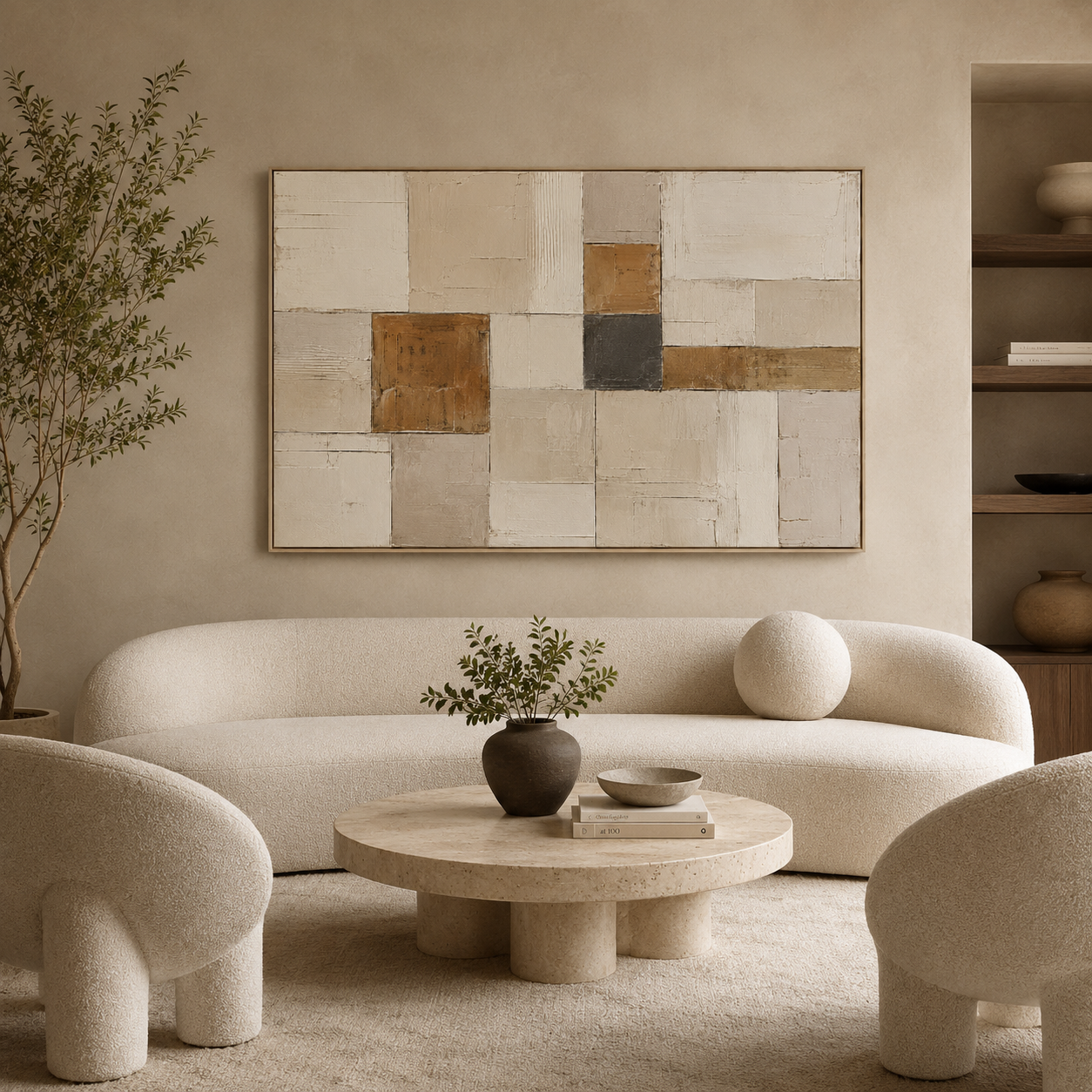 Earthen Mosaic - hand-painted landscape oil painting on canvas by Realoilart