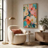 Peony Carnival abstract oil painting, hand-painted on canvas