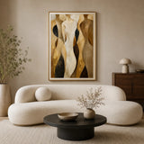 Walnut Rhythm abstract oil painting, hand-painted on canvas