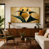 Golden Waltz abstract oil painting, hand-painted on canvas