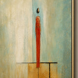 Quiet Sentinels abstract oil painting, hand-painted on canvas
