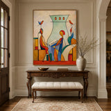 Birdsong Sonata abstract oil painting, hand-painted on canvas