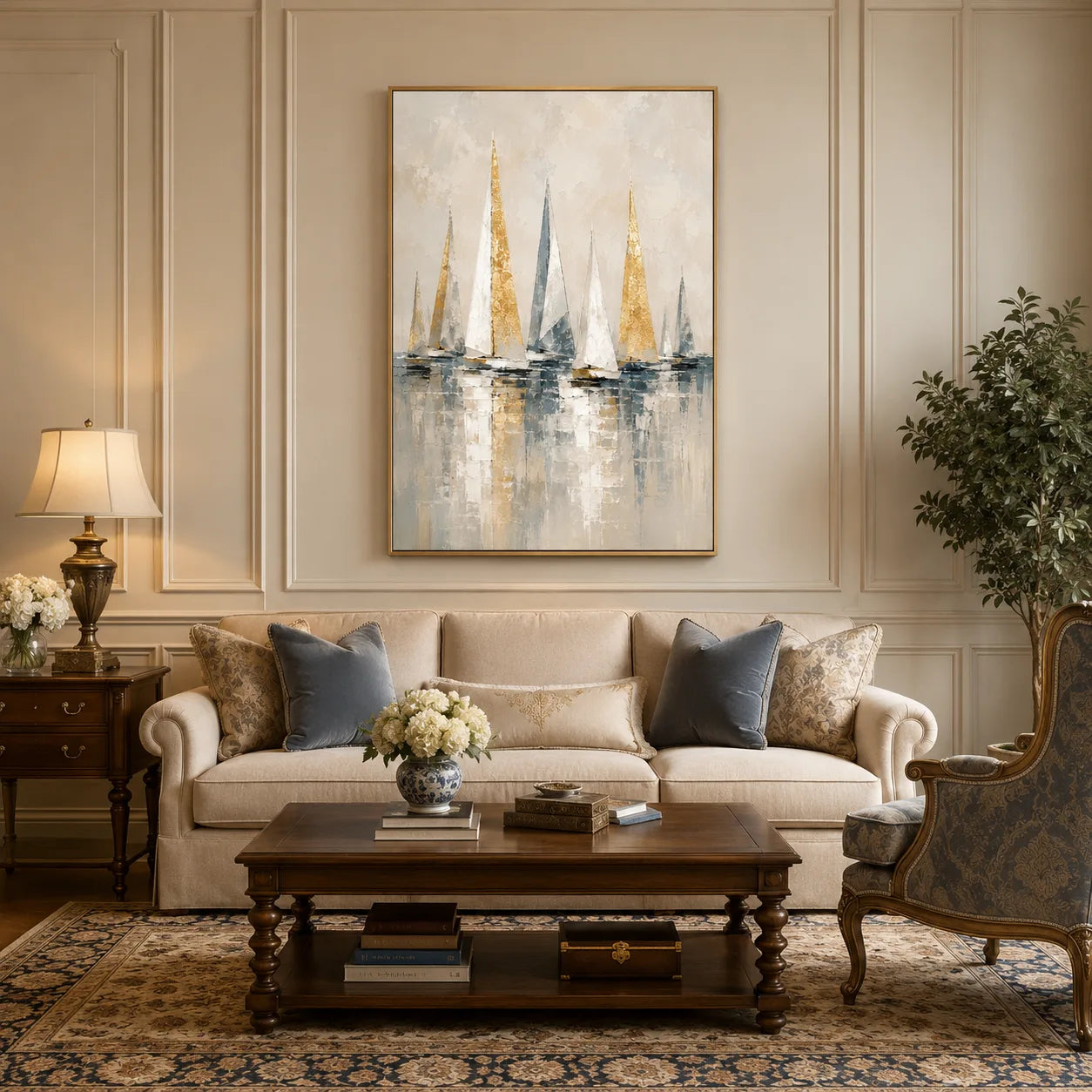 Regatta - hand-painted coastal oil painting on canvas by Realoilart