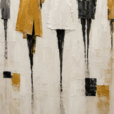 Amber Promenade abstract oil painting, hand-painted on canvas