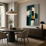 Verdigris Cadence abstract oil painting, hand-painted on canvas