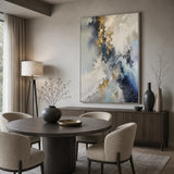 Cobalt Squall abstract oil painting, hand-painted on canvas