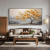 Golden Canopy — hand-painted oil painting on canvas