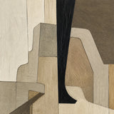 Umber Mosaic abstract oil painting, hand-painted on canvas