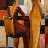 Burgundy Soirée abstract oil painting, hand-painted on canvas