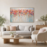 Blossom Cascade abstract oil painting, hand-painted on canvas