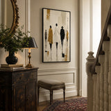 Amber Promenade abstract oil painting, hand-painted on canvas