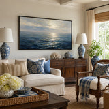 Ocean Shimmer abstract oil painting, hand-painted on canvas