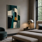 Verdigris Cadence abstract oil painting, hand-painted on canvas