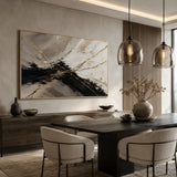 Midnight Gild abstract oil painting, hand-painted on canvas
