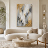 Gilded Ash abstract oil painting, hand-painted on canvas