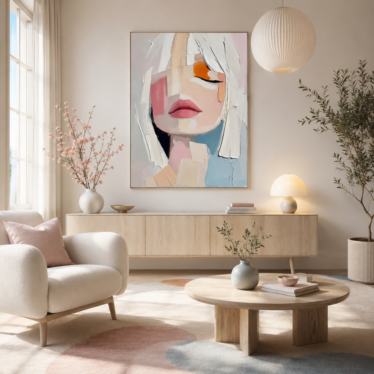 Pastel Muse - hand-painted portrait oil painting on canvas detail 2 by Realoilart