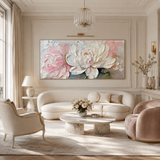 Blushing Peonies — hand-painted oil painting on canvas