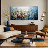 Azure Blossoms — hand-painted oil painting on canvas