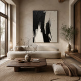 Monochrome Flow — hand-painted oil painting on canvas