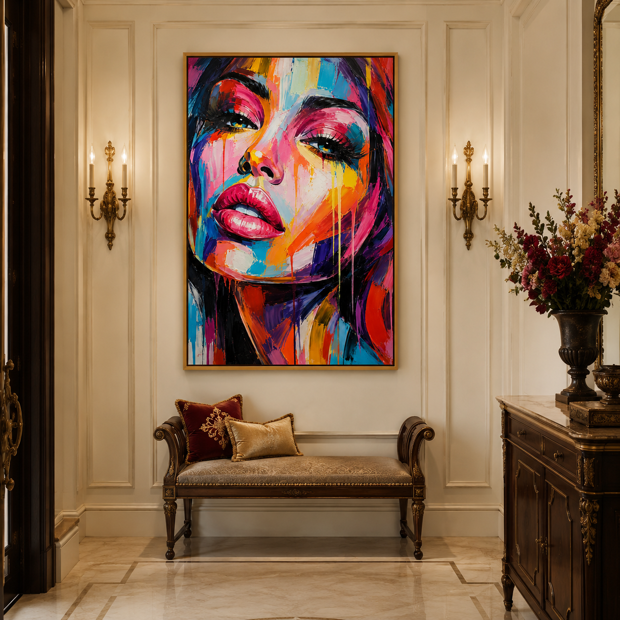 Vivid Muse - hand-painted portrait oil painting on canvas by Realoilart
